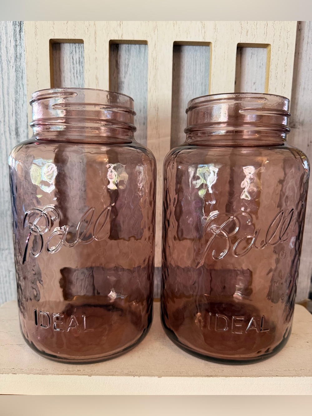 Ball Ideal Collector’s Edition Amethyst Purple Dimple Glass Mason Jar 32oz Lot 2